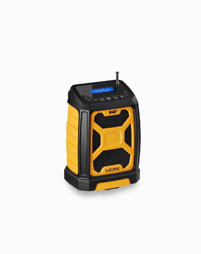 Mini Baustellenradio Mit Akku Aufladbar, Tragbares DAB Plus/FM Radio Mit Bluetooth Lautsprecher