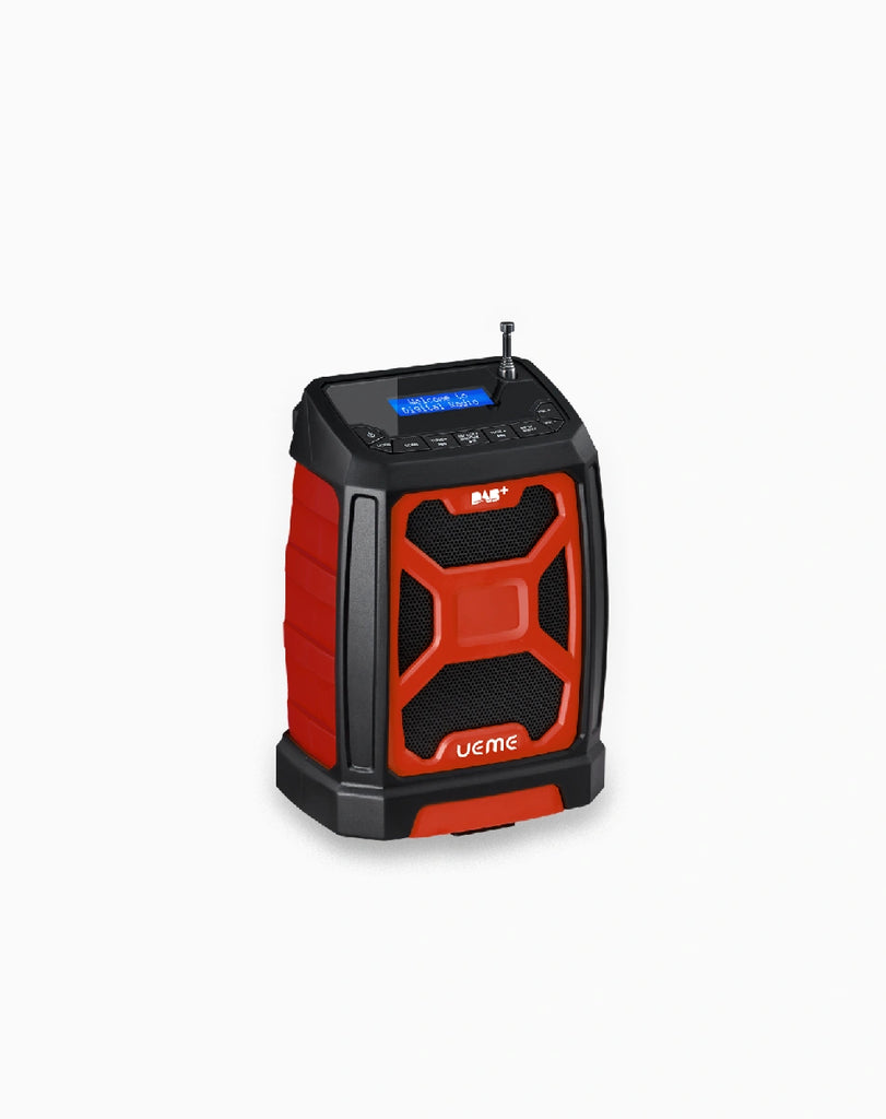 Mini Baustellenradio Mit Akku Aufladbar, Tragbares DAB Plus/FM Radio Mit Bluetooth Lautsprecher