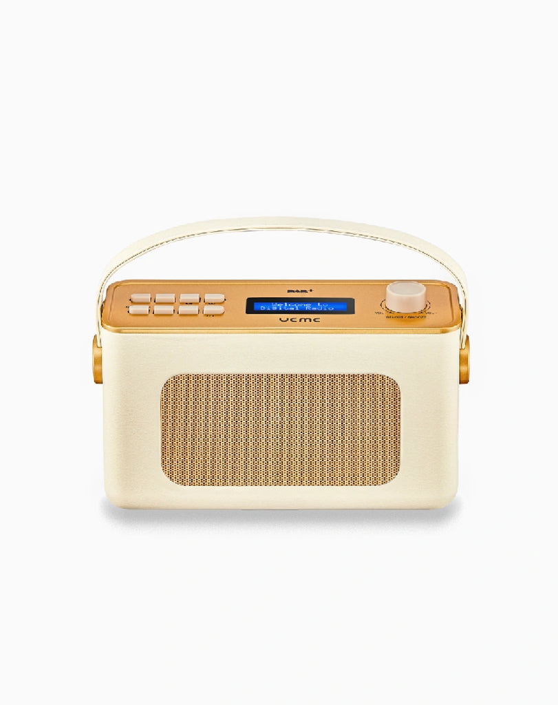 Tragbarer Retro Design DAB Plus/FM Radio, Bluetooth Lautsprecher DAB + Radio mit Wiederaufladbarer Lithium-Akku