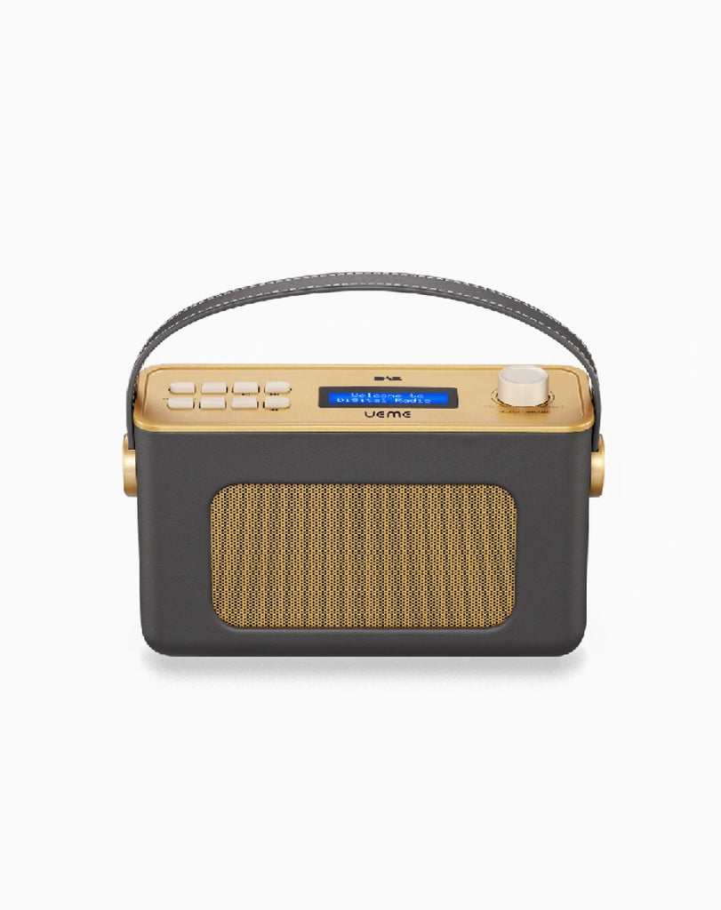 Tragbarer Retro Design DAB Plus/FM Radio, Bluetooth Lautsprecher DAB + Radio mit Wiederaufladbarer Lithium-Akku